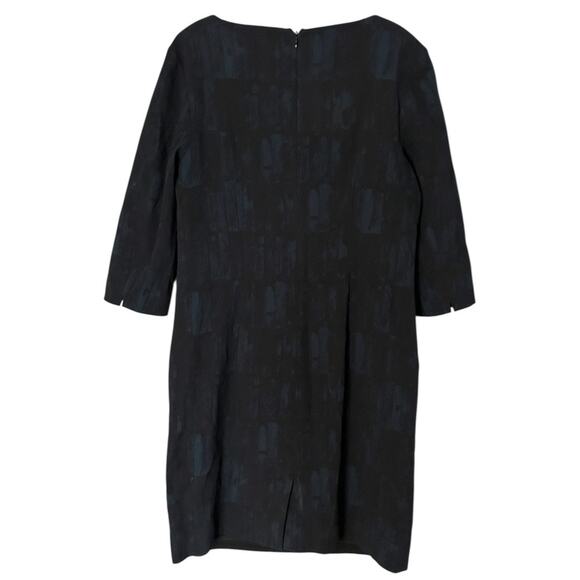 MM. LaFleur Etsuko Sheath Dress Blue Crackle Women's 14 Career Belt Missing - Picture 3 of 8